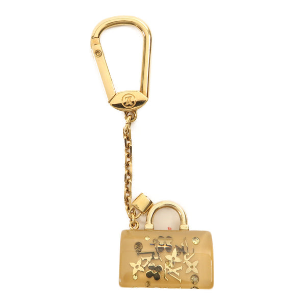 LOUIS VUITTON LV GHW Key Ring Charm PVC Beige