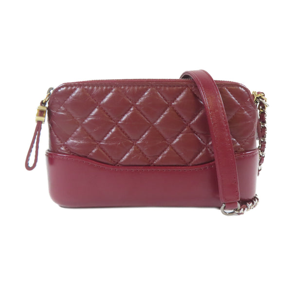 CHANEL Quilted CC GHW SHW Gabrielle Double Zip Chain Shoulder Bag Calfskin Red