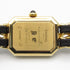 CHANEL CC Premiere L Quartz Movement Watch H0001 Gold Plated Leather Black #16cm