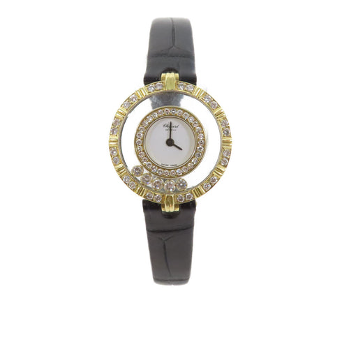 Chopard Happy Diamonds Quartz Watch 20/5682 18K Yellow Gold White