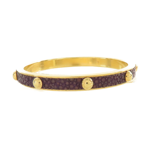 LOUIS VUITTON LV Bangle S Metal Purple Gold Tone Color