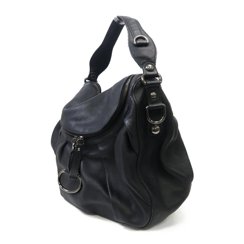 GUCCI GG SHW 2 Way Shoulder Bag 228584 Calfskin Leather Black