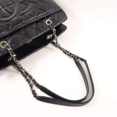 CHANEL CC SHW Chain Shoulder Handbag Calfskin Leather Black