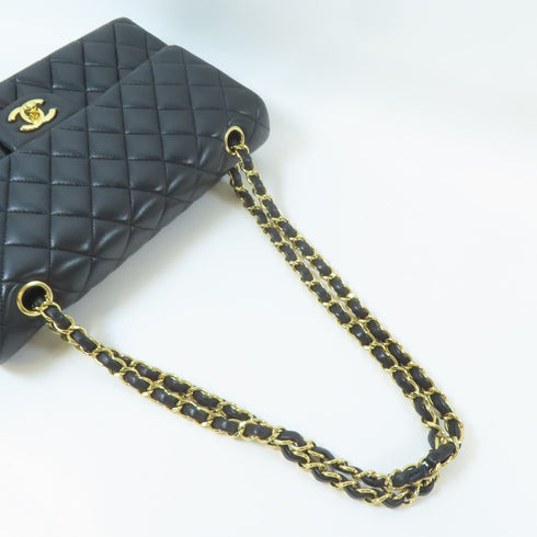 CHANEL Quilted CC GHW Classic 25 Chain Shoulder Bag Lambskin Leather Black