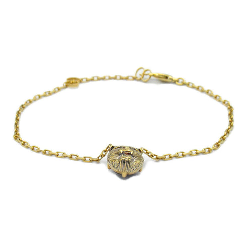GUCCI GG Onyx Diamond Bracelet 18K Yellow Gold