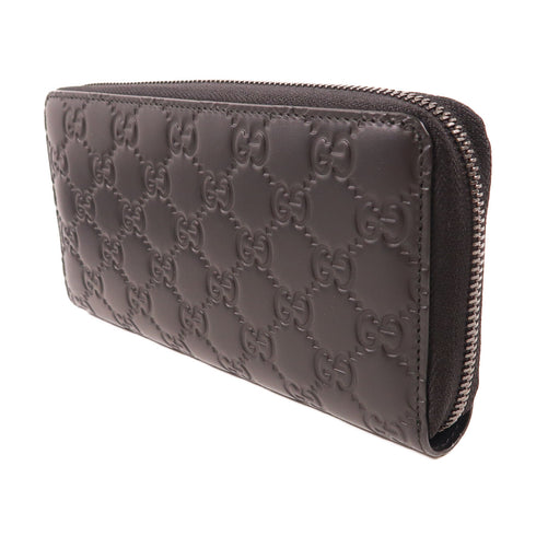 GUCCI GG SHW Long Wallet 451194 Calfskin Leather Black