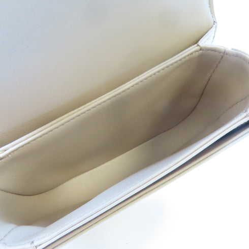 CELINE GHW Besace Clea 2 Way Bag Calfskin Leather Beige