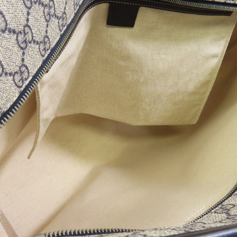 GUCCI GG SHW Tote Shoulder Bag 211120 Coated Canvas Blue Beige