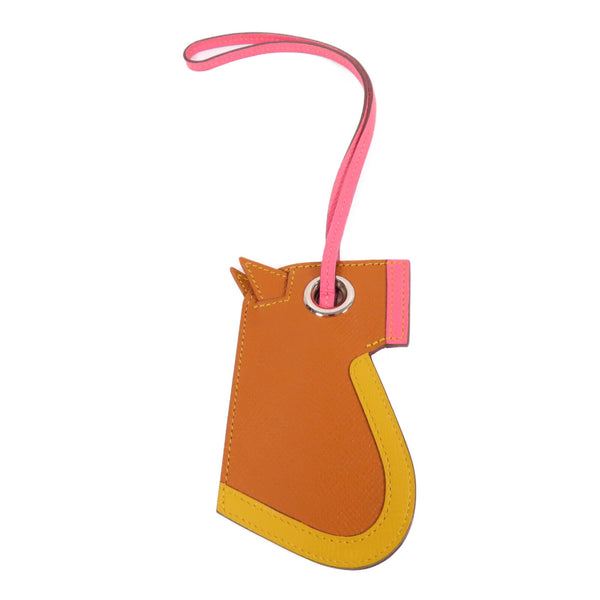 HERMES PHW Charm Epsom Leather 37 Gold Yellow Pink
