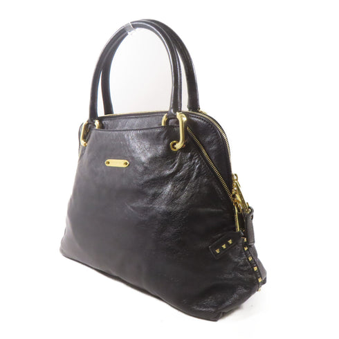 Marc Jacobs GHW Handbag Calfskin Leather Black