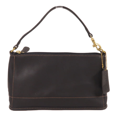 COACH GHW Shoulder Bag Calfskin Leather Black v1