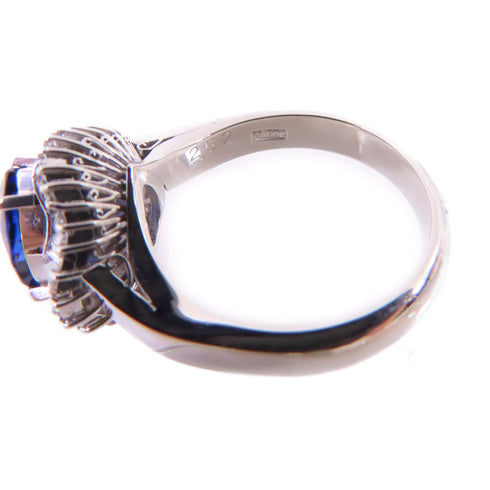 FINE JEWELRY 2.52ct Sapphire 0.77ct Diamond Ring US#6 PT900 Platinum