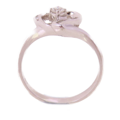 Fine Jewelry 0.10ct Diamond Ring US#6.5 Ring 18K White Gold