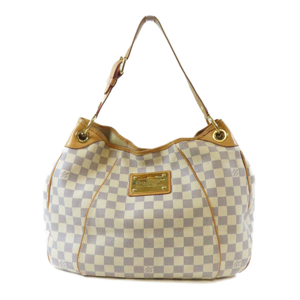 LOUIS VUITTON LV GHW Galliera PM Shoulder Bag N55215 Damier Azur White v1