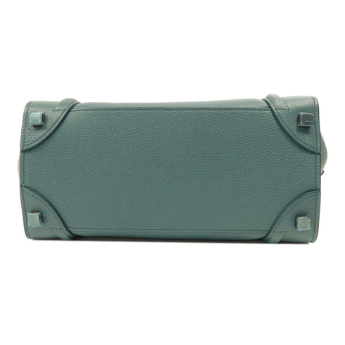 CELINE SHW Luggage Handbag Calfskin Leather Blue