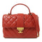 CHANEL CC GHW Chain Shoulder Bag Calfskin Leather Red