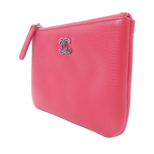 CHANEL CC SHW Pouch Calfskin Leather Pink