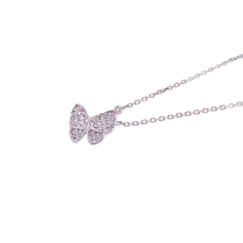 Van Cleef & Arpels Two Butterfly Pendant Necklace VCAR03M400 18K White Gold