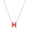 HERMES Necklace pop H Accessories Enamel/Metal Red/Silver
