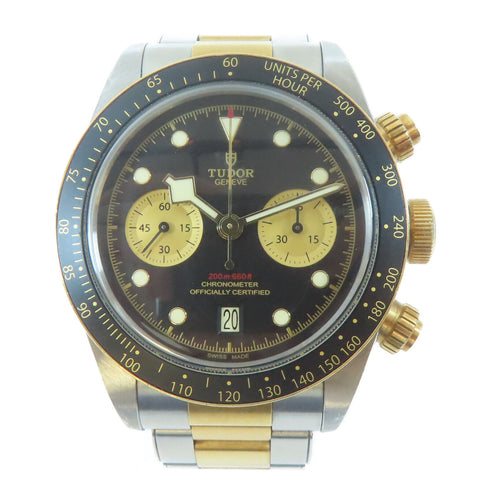 TUDOR Black Bay Chronograph Watch 79363N 18K Yellow Gold Stainless Steel Black