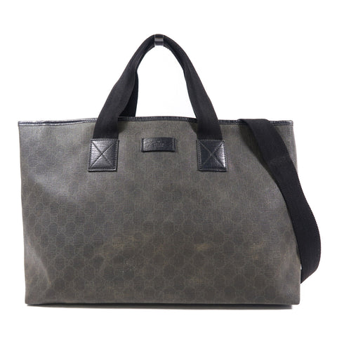 GUCCI GG Shoulder Bag 2 Way Bag 162785 Coated Canvas Black