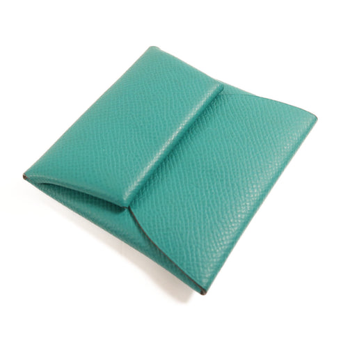 HERMES PHWBastia Card Case Purse Veau Epsom Leather Green