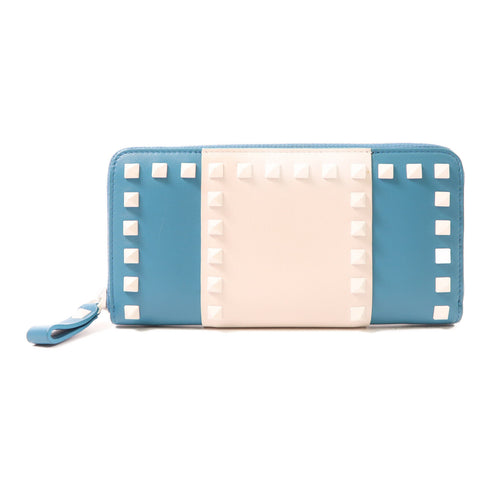 Valentino Long Wallet Leather Blue White PW2P0645YDW