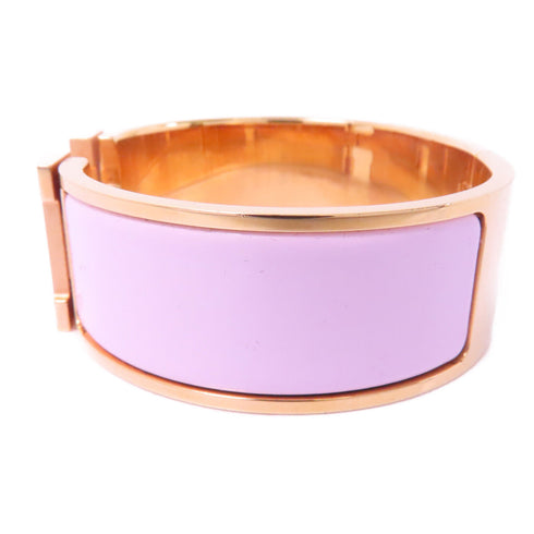 HERMES Clic-Clac H Bangle Bracelet Accessories Enamel Metal Pink