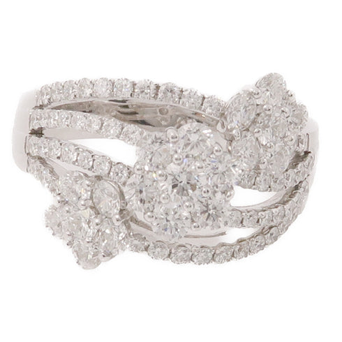 JEWELRY 1.66ct 0.68ct Diamond Ring 18K White Gold US#8.75