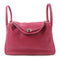 HERMES PHW Lindy 30 2 Way Shoulder Bag Handbag Clemence Leather Red