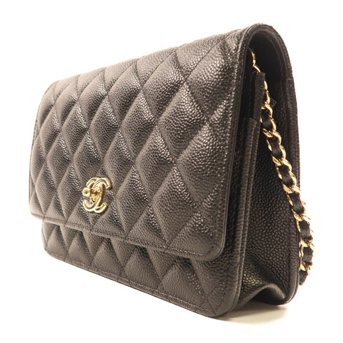 CHANEL CC GHW Wallet On Chain Crossbody Shoulder Bag Calfskin Leather