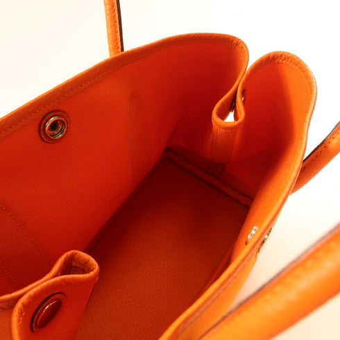 HERMES PHW Garden Party TPM Tote Bag Canvas Orange
