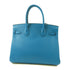 HERMES GHW Birkin 30 Handbag Epsom Leather Bleu Zanzibar Blue