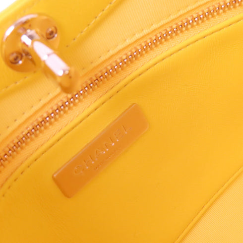 CHANEL Quilted GHW CC Chanel 31 Mini Shopping Bag Calfskin Leather AS4133 Yellow