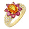 Ponte Vecchio 1.21ct Ruby 0.37ct Diamond Ring 18K Yellow Gold Multicolor US#6