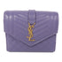 SAINT LAURENT YSL GHW Wallet 651028 Calfskin Leather Purple