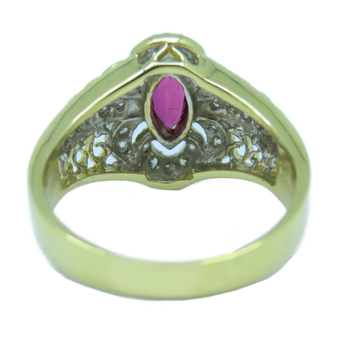 Fine Jewelry 0.45ct Ruby 0.41ct Diamond Ring US#7 18K Yellow Gold
