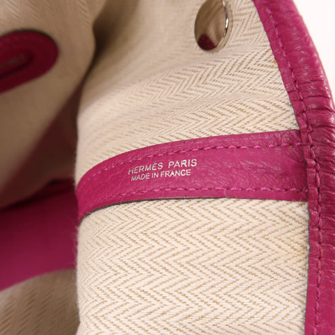 HERMES PHW Garden Party PM Hand Bag/Tote Bag Negonda Leather Rose Pourpre