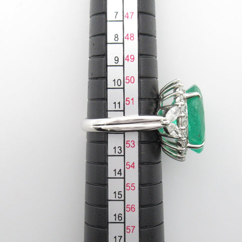 FINE JEWELRY 10.17ct Emerald 1.37 Diamond Ring PT900 Platinum US#6