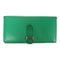 HERMES PHW Bearn Soufflet Wallet 039078CC Chevre Leather Green