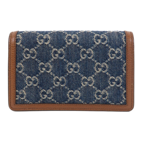 GUCCI GG SHW Dionysus Mini Chain Shoulder Bag Denim/Leather Blue/Brown