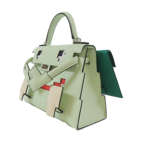 HERMES PHW Kelly Doll 2 Way Shoulder Handbag Veau Epsom Leather Vert Fizz Green
