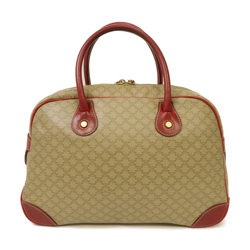 CELINE GHW Hand Bag, Coated Canvas Red Beige