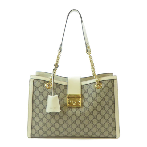 GUCCI GG GHW Shoulder Handbag 479197 PVC Coated Canvas Brown