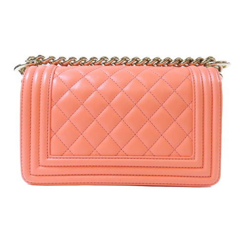 CHANEL Quilted CC GHW Chain Shoulder Bag Calfskin Leather Pink v2