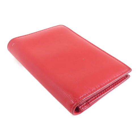 BVLGARI Card Case Calfskin Leather Red
