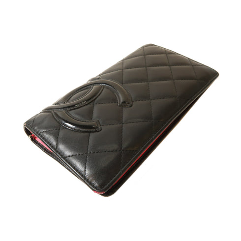 CHANEL Quilted CC Cambon Line Long Wallet Calfskin Leather Black