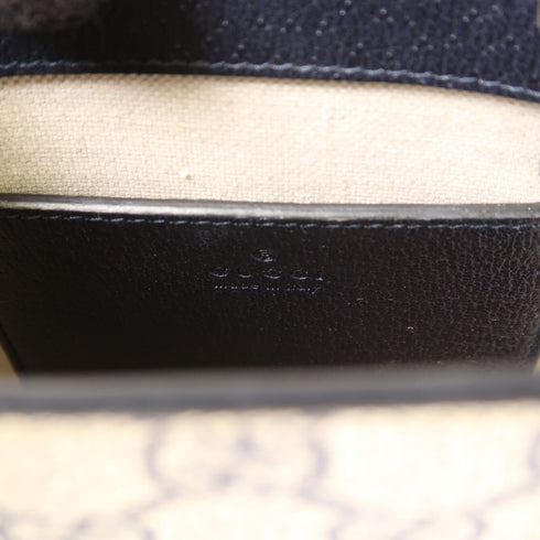 GUCCI GG SHW Mini Tote Bag With Interlocking G 671623 PVC Coated Canvas Black