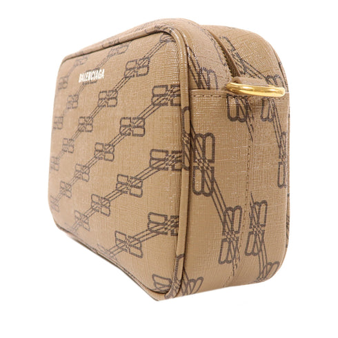 BALENCIAGA Signature Small Shoulder Bag 702701 Coated Canvas Brown