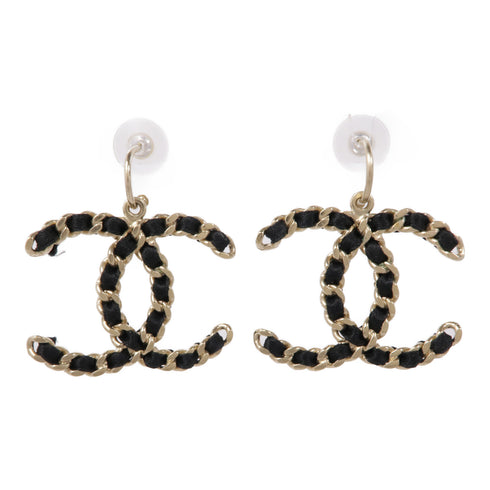 CHANEL CC Earrings Accessories Metal Gold Black